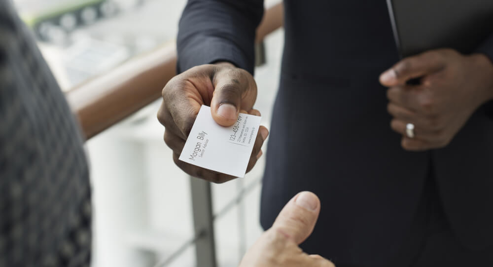 Man offering business card