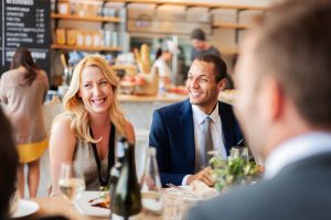 Professionals having lunch in Northridge
