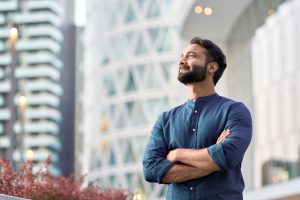 Man choosing a business address in Los Angeles