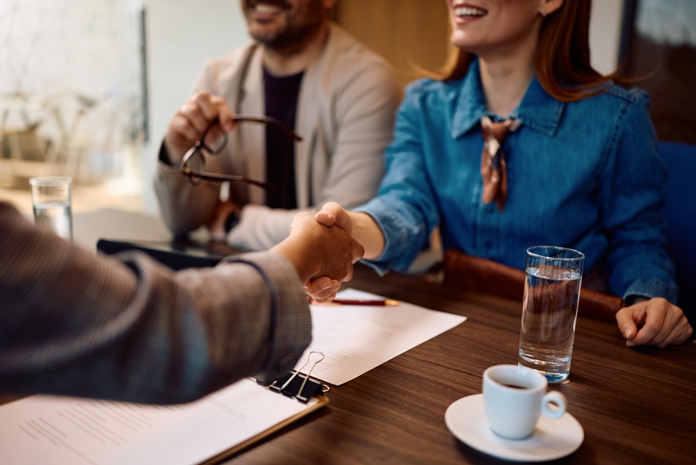 Business deal at a restaurant