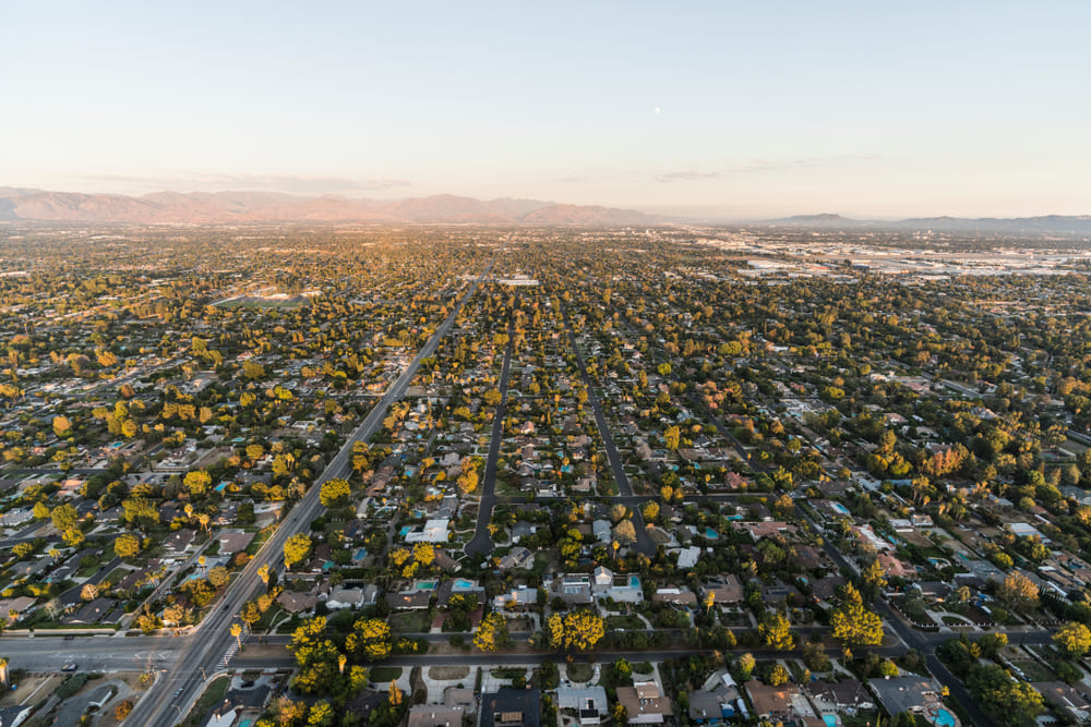 Aerial view of San Fernando Valley
