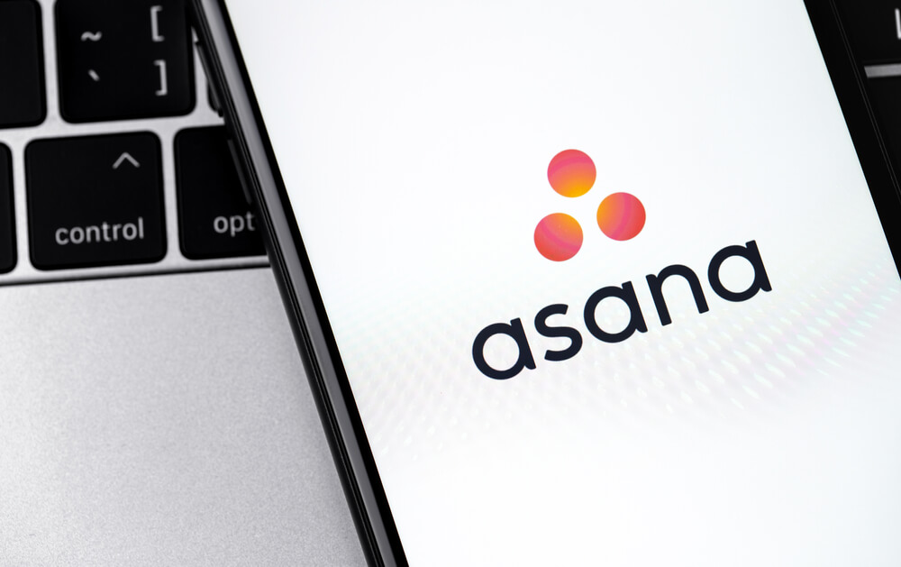 Phone screen with Asana