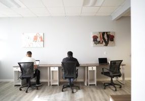 People working at the Circle Hub coworking space in Ventura