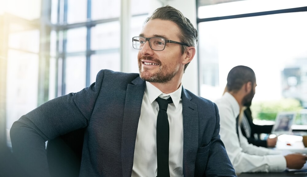 business man smiling