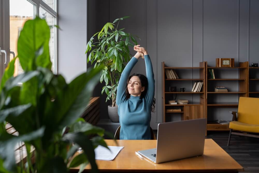 woman stretching