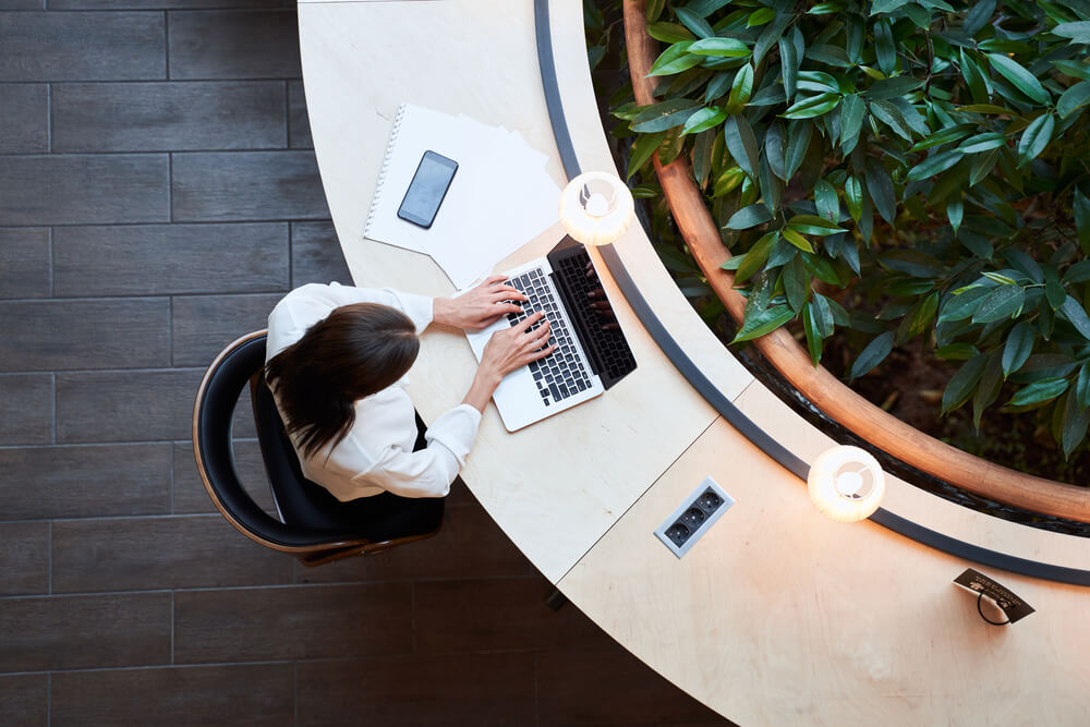 woman typing