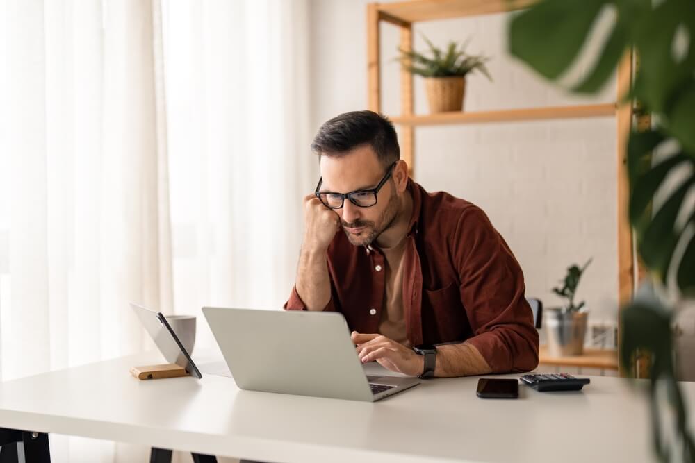 professional on laptop