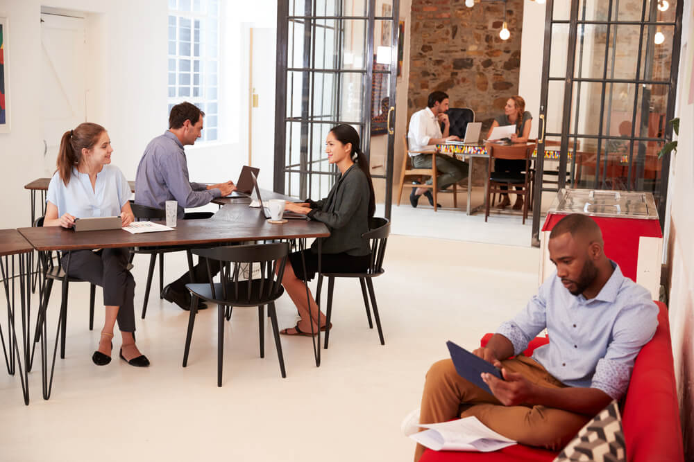 young professionals in cowork space